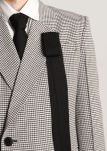 Avanteleir x Kyle Ho: elongated micro gingham wool db coat with strap