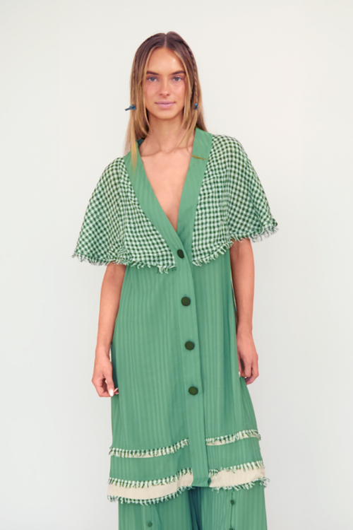 Avantelier selects ethical Outfits for you_CHERENG Green V Short Dress