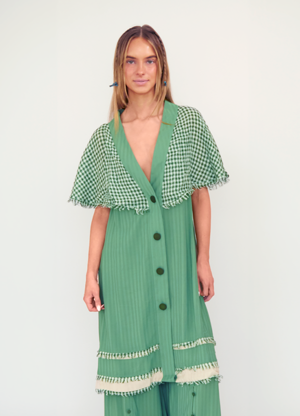 Avantelier selects ethical Outfits for you_CHERENG Green V Short Dress