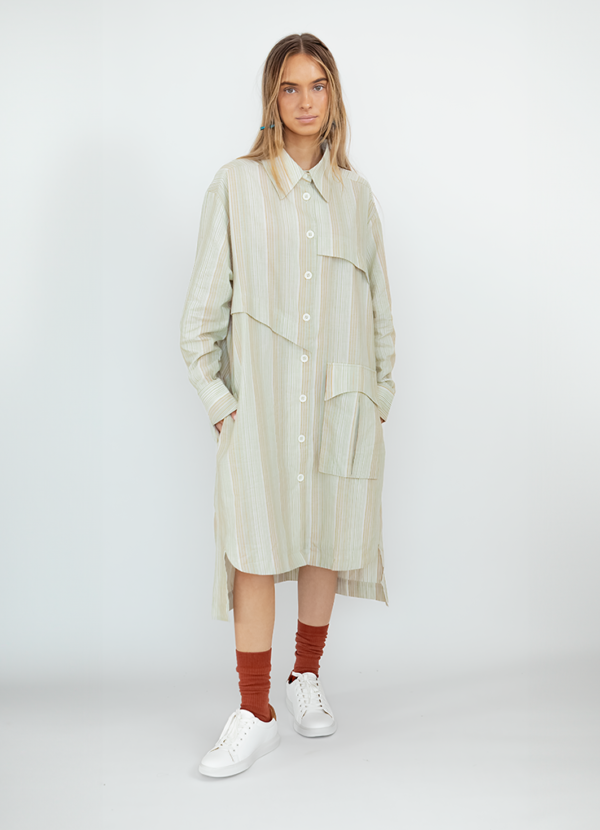 Avantelier selects ethical Outfits for you _ CHERNG Green Mountain-shaped Long Shirt