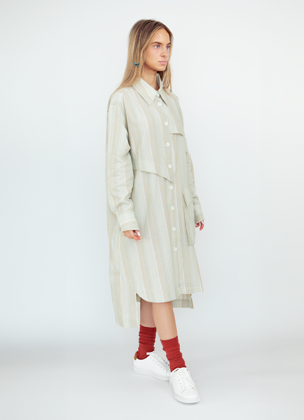 Avantelier selects ethical Outfits for you _ CHERNG Green Mountain-shaped Long Shirt