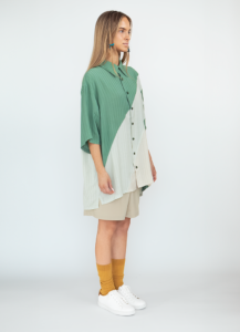 Avantelier selects ethical Outfits for you _ CHERNG Green Gradient Lightweight Shirt