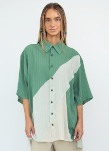 Avantelier selects ethical Outfits for you _ CHERNG Green Gradient Lightweight Shirt