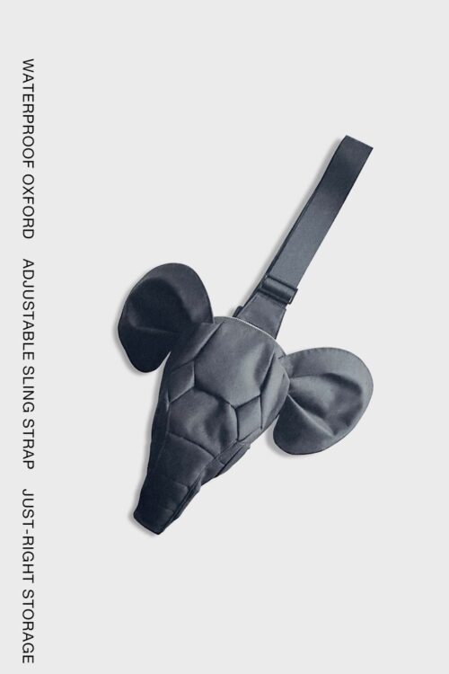 YANG DU : Black Elephant Crossbody Backpack