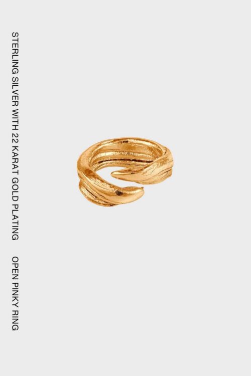 De Rosario Rama Ring No. 5 dual branch pinky ring in Sterling Silver or 22 Karat Gold-Plated Sterling Silver