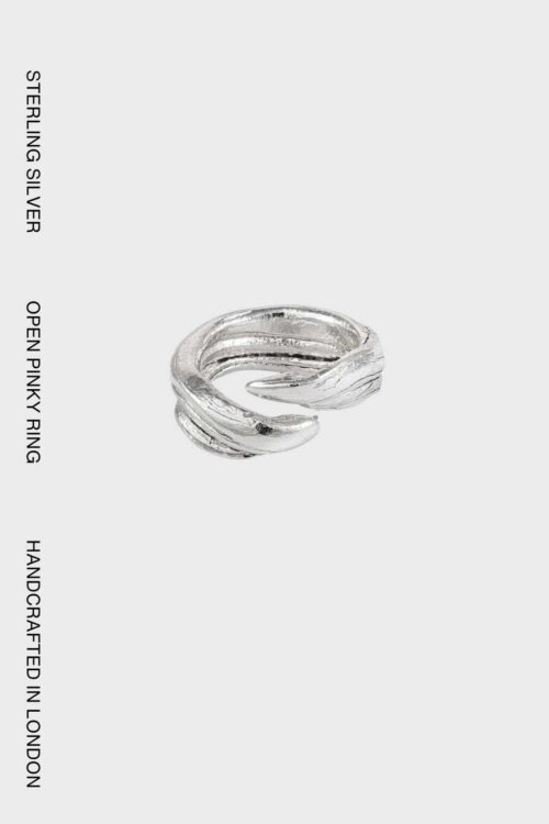 De Rosario Rama Ring No. 5 dual branch pinky ring in Sterling Silver or 22 Karat Gold-Plated Sterling Silver